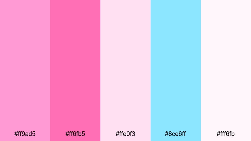 bubblegum glow candy color palette with hex codes
