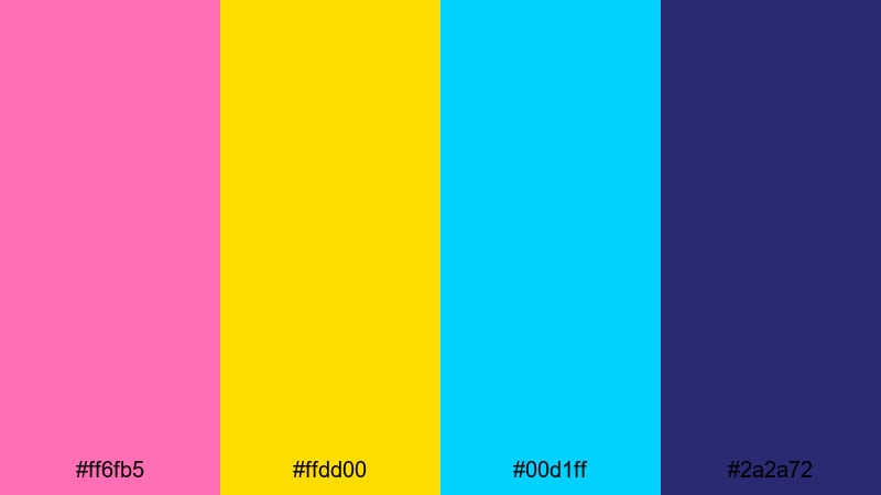 bubblegum poster pop vivid color palette with hex codes