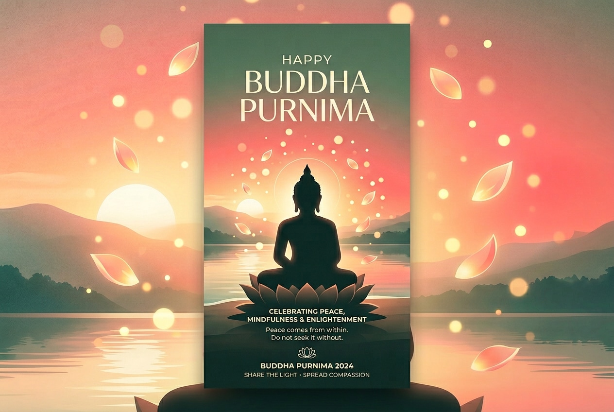 Create a Buddha Purnima social media post AI