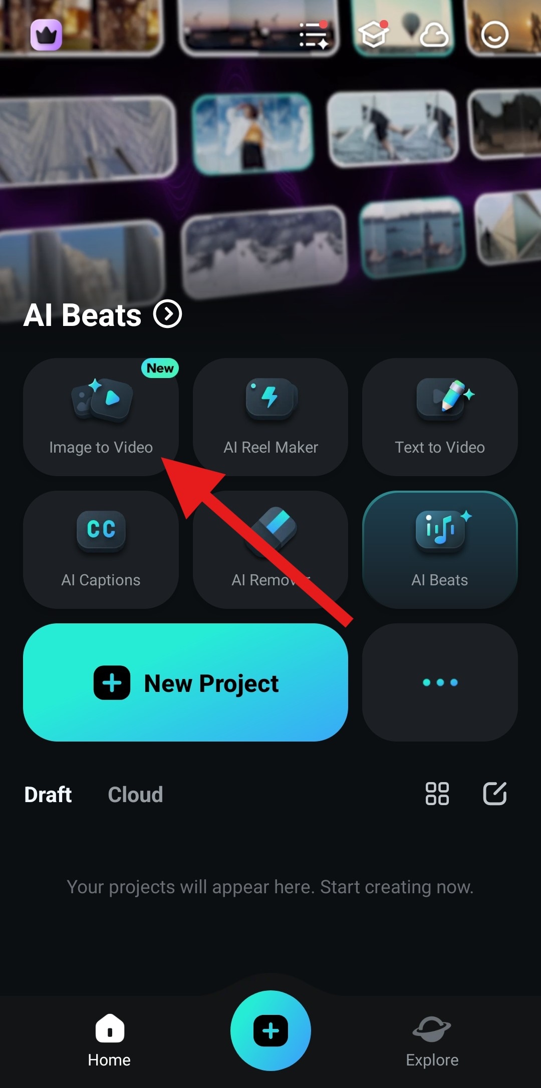 activate image to video feature filmora