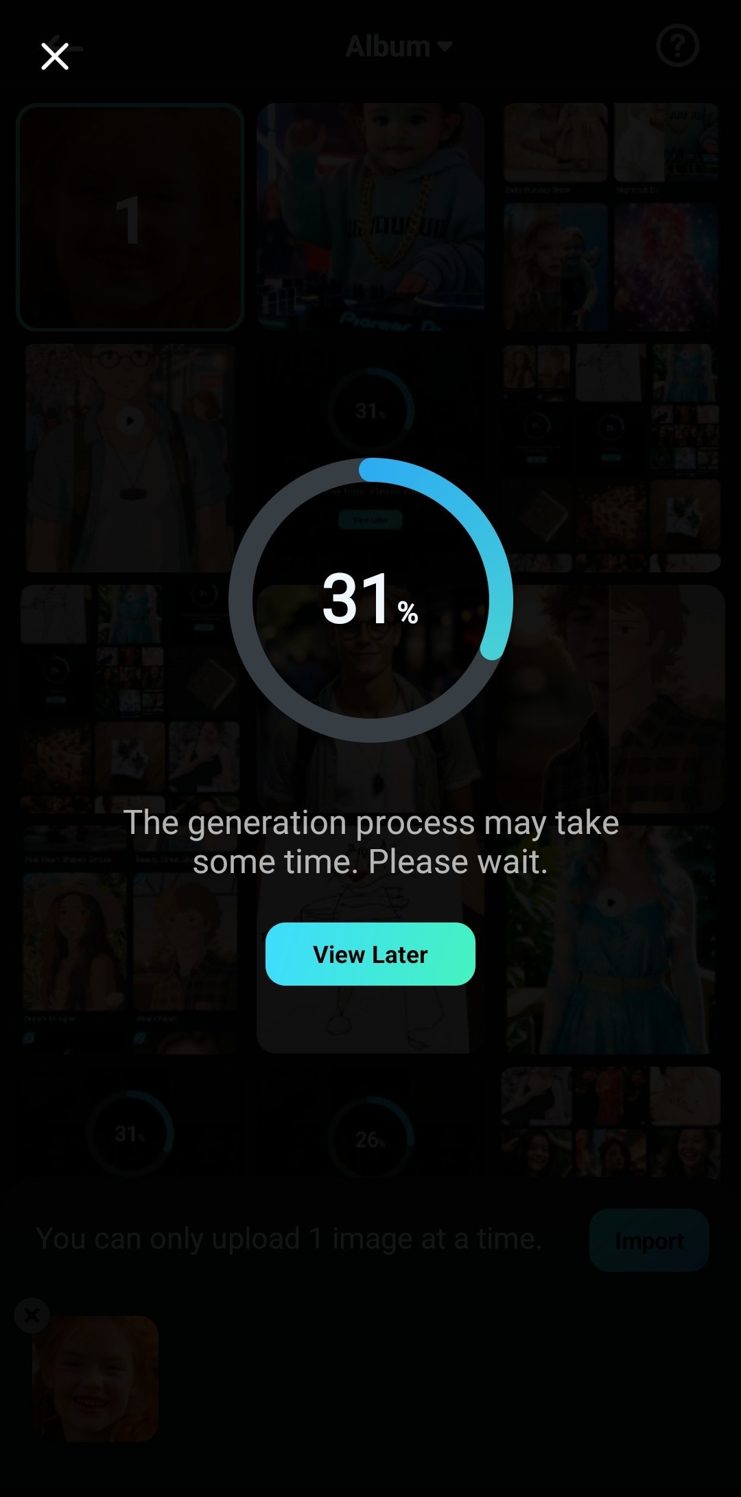 wait for ai video generation process