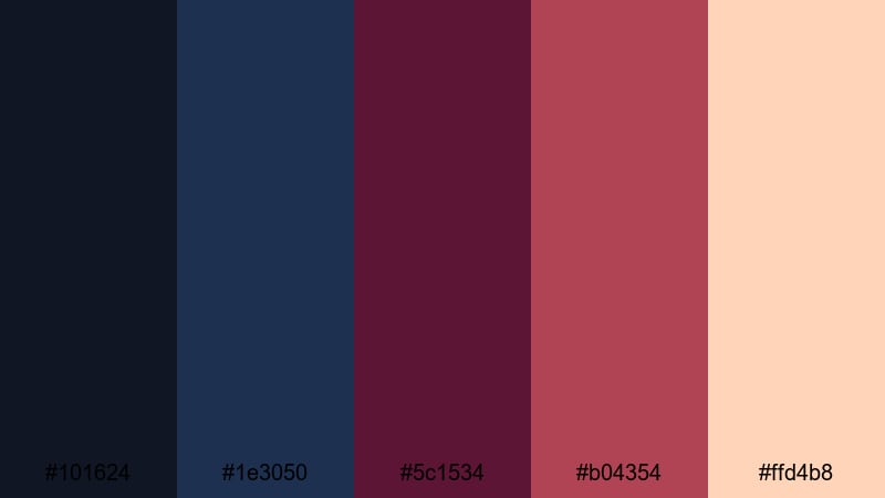 burgundy horizon glow blue burgundy color palette with hex codes