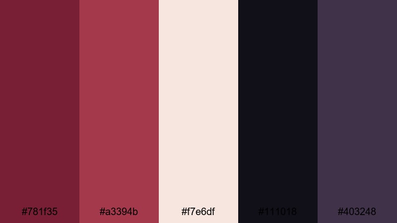 burgundy studio noir red burgundy color palette with hex codes