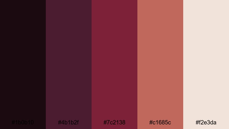burgundy velvet stage elegant color palette with hex codes