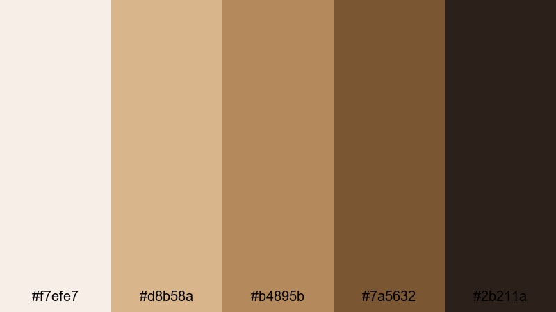 burnished bronze drift metallic color palette with hex codes