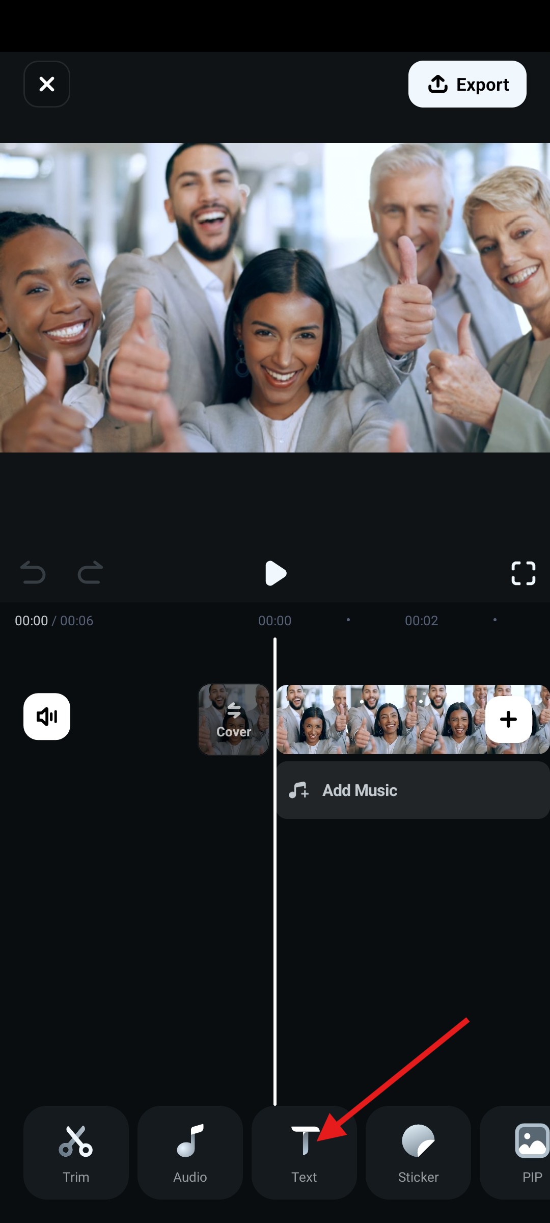 add text using filmora mobile app