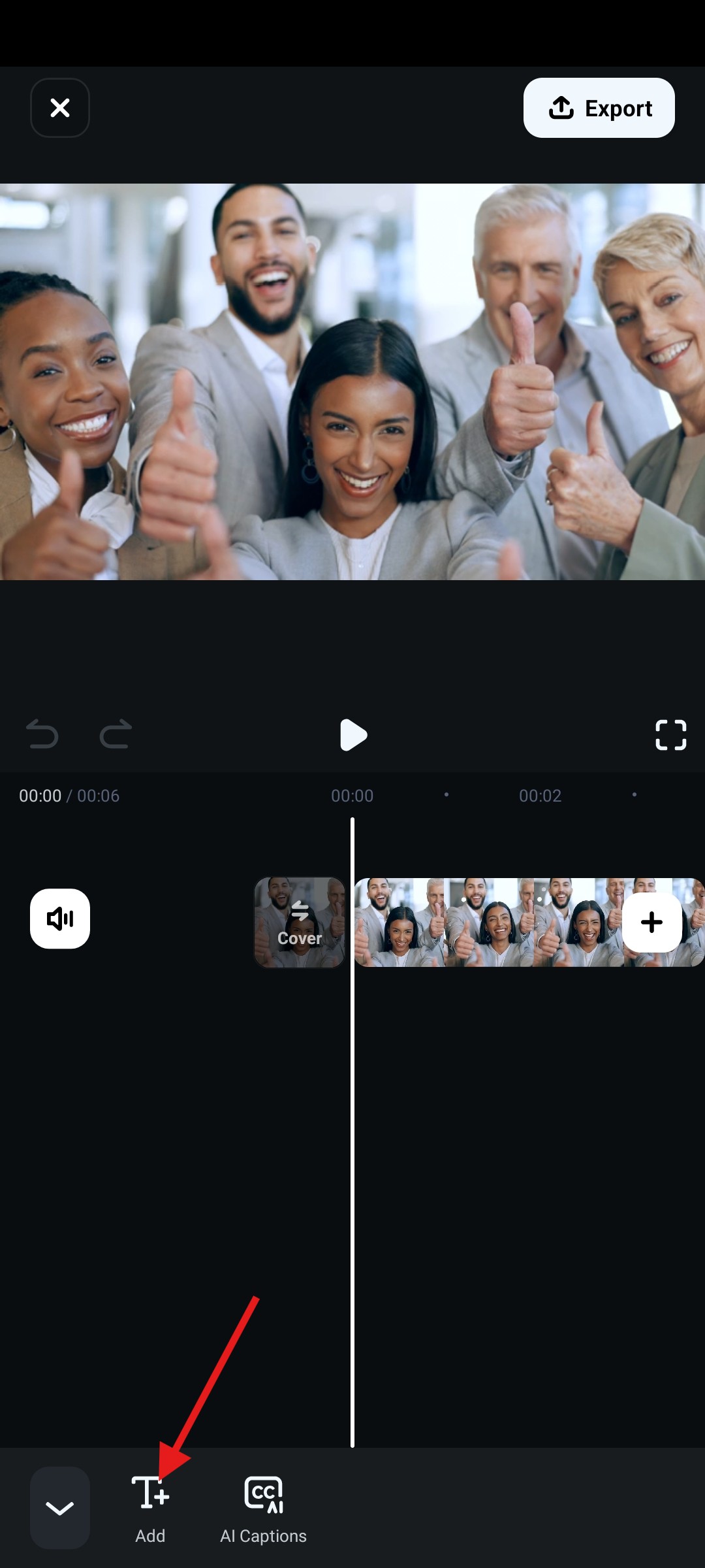 click on add to add text
