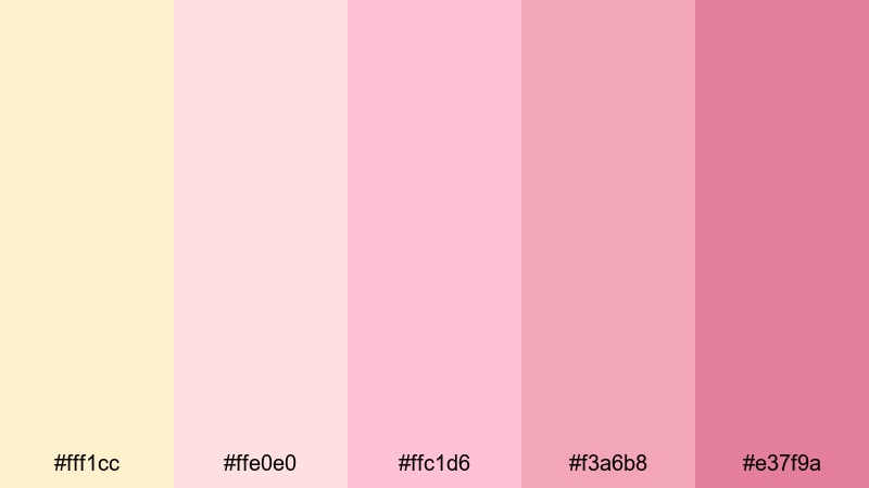 buttercream blossom yellow cream color palette with hex codes