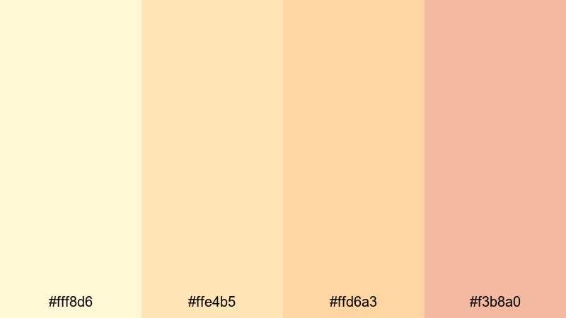 buttercream daydream light yellow color palette with hex codes