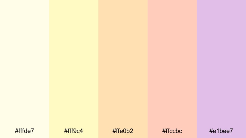 buttercream daydream yellow color palette with hex codes