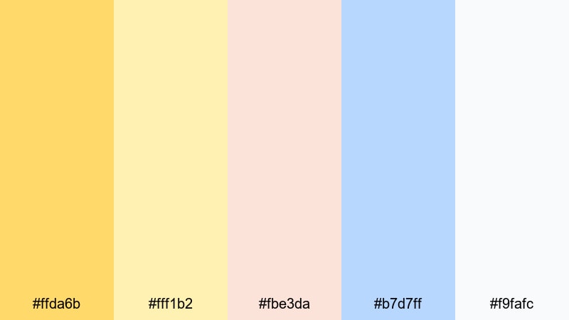 buttercup cloud skies gold yellow color palette with hex codes