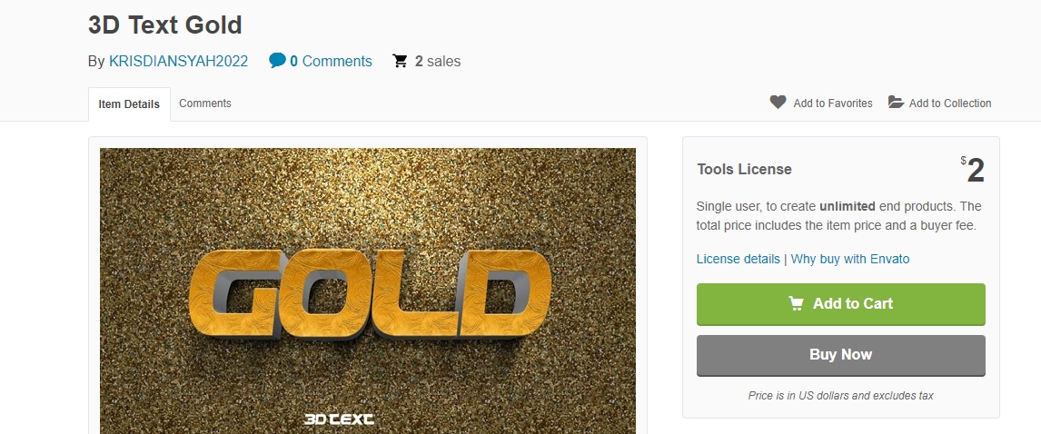 buying 3d gold text effect graphicriver