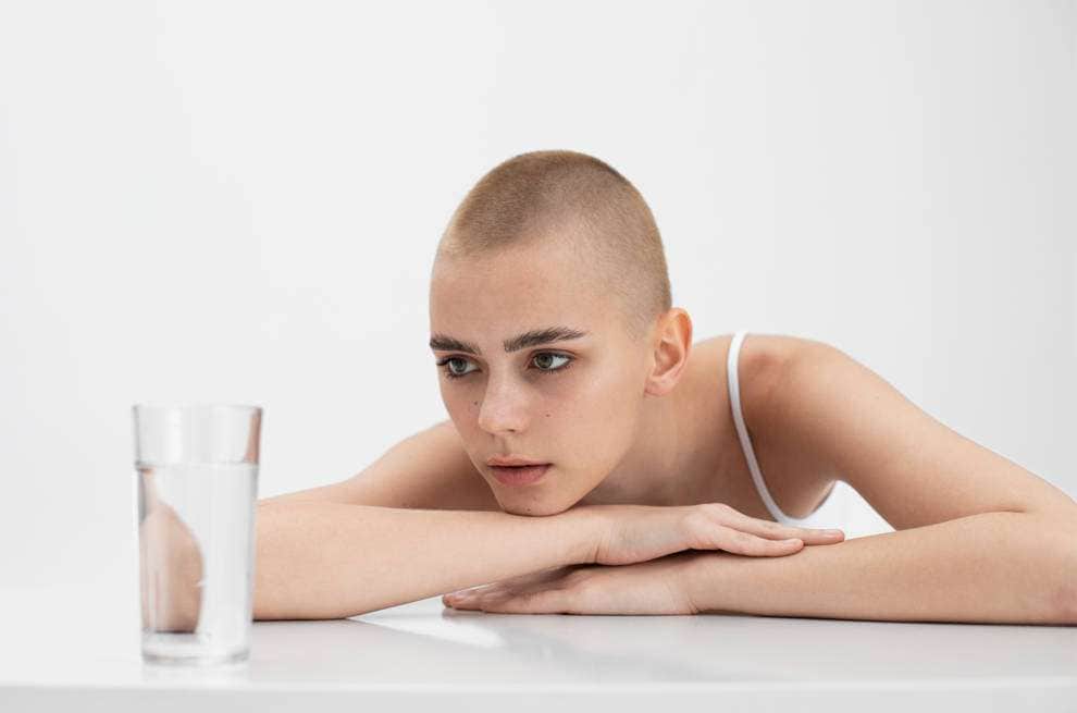 buzz cut woman