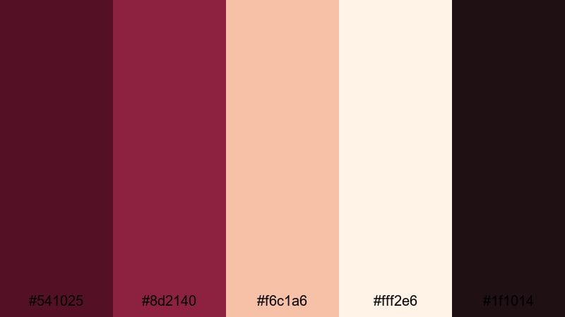 cabernet wedding reel maroon color palette with hex codes