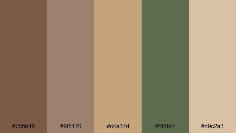 cabin trail mix beaver color palette with hex codes