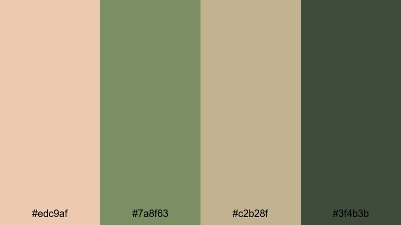 cactus trail harmony desert sand color palette with hex codes