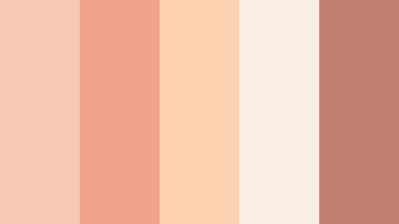 cafe date glow powder peach color palette with hex codes