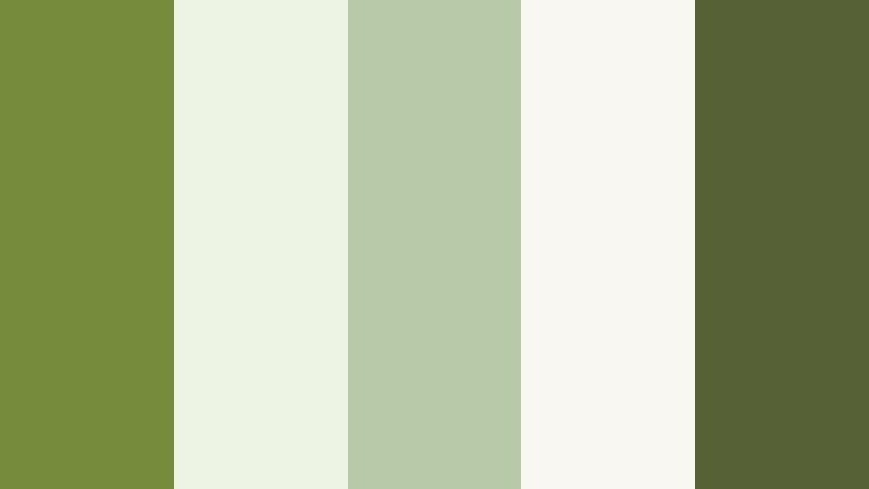 calm garden morning classic olive color palette with hex codes