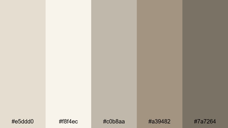 calm morning edit gray tan color palette with hex codes