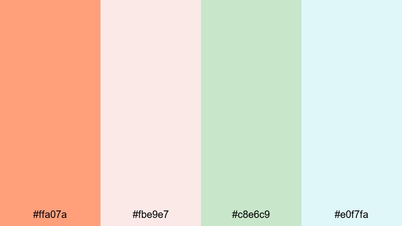 calm vlog aesthetic light salmon color palette with hex codes
