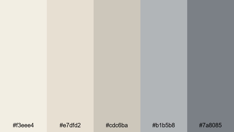 calm workspace glow beige gray color palette with hex codes