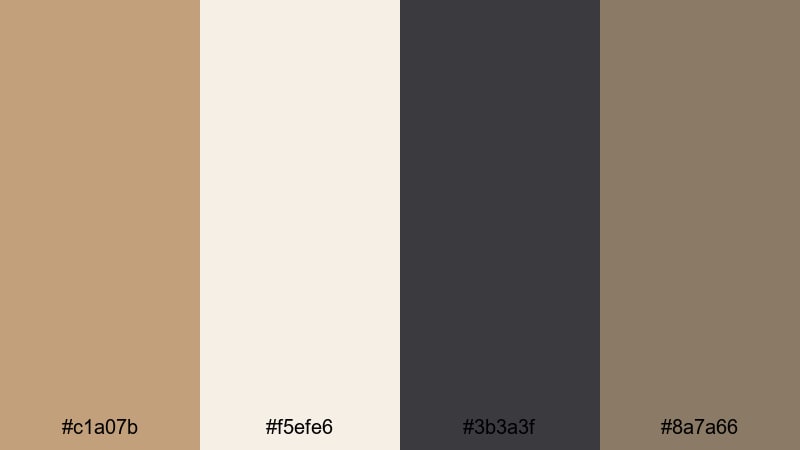 camel and charcoal edge camel color palette with hex codes