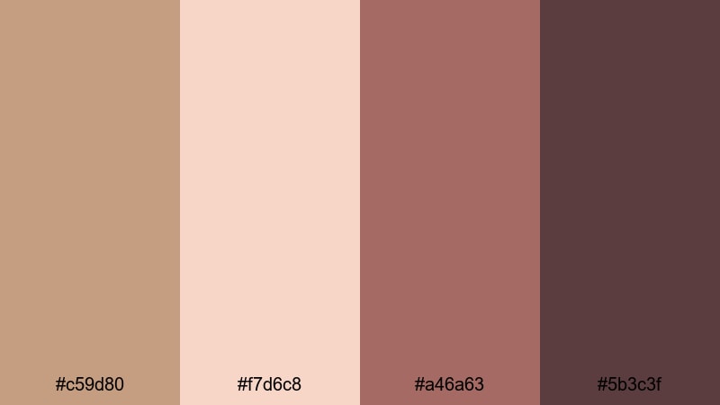 camel rose evening camel color palette with hex codes