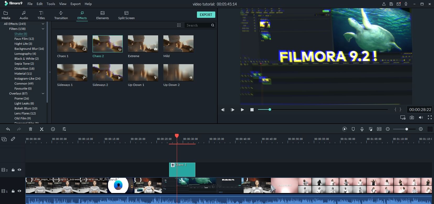 Add Camera Shake Effects in Filmora9 