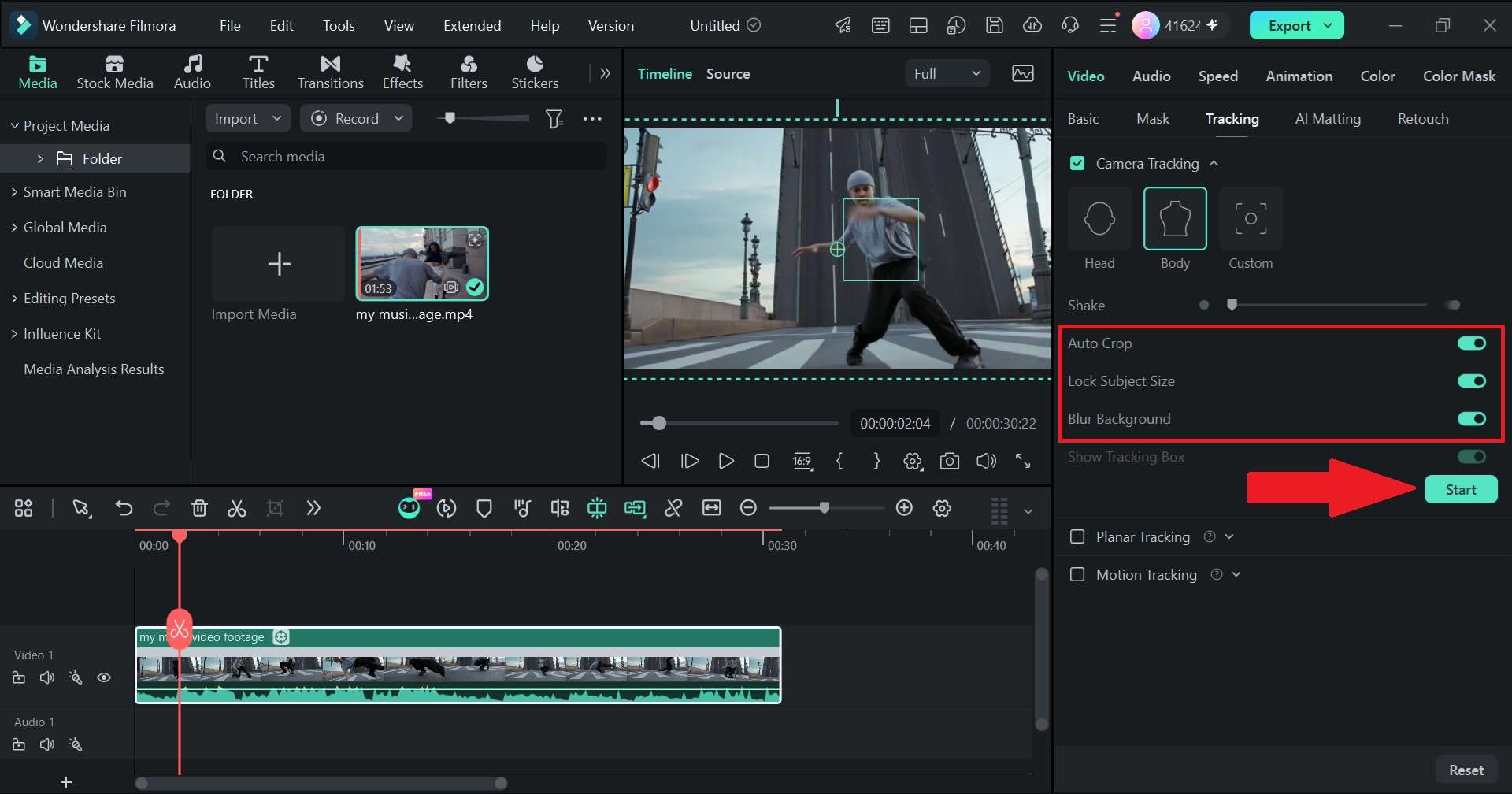 start camera tracking