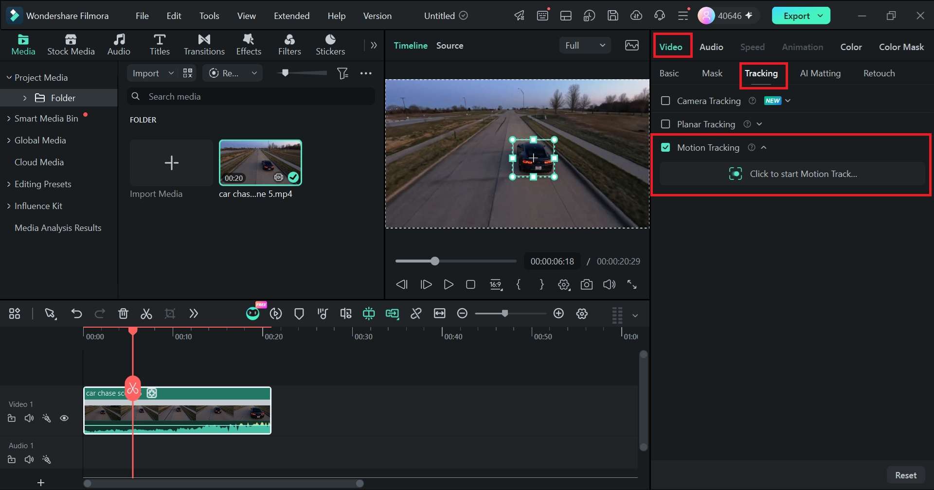 use the motion tracking feature