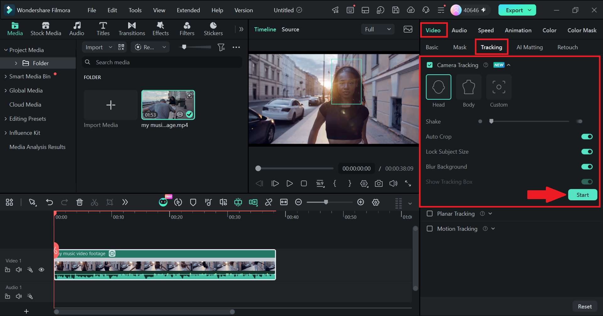 use the camera tracking feature