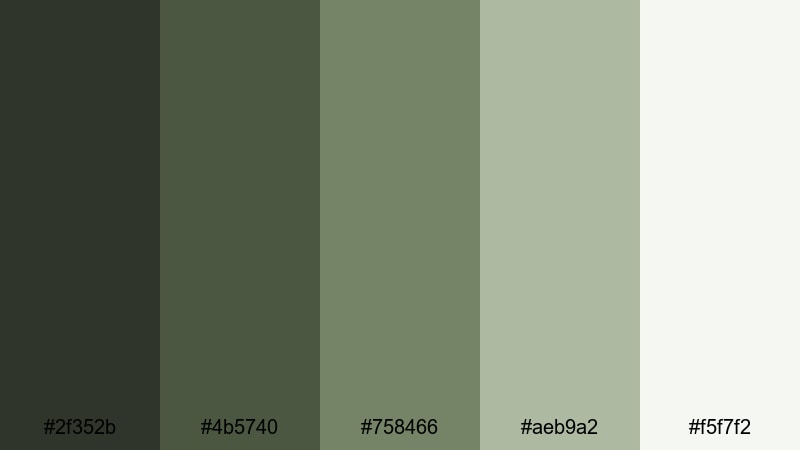 camo studio monochrome army color palette with hex codes