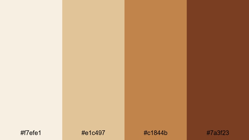 campfire ember glow pale brown color palette with hex codes