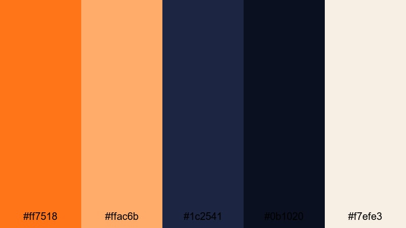 campfire story night dark orange color palette with hex codes