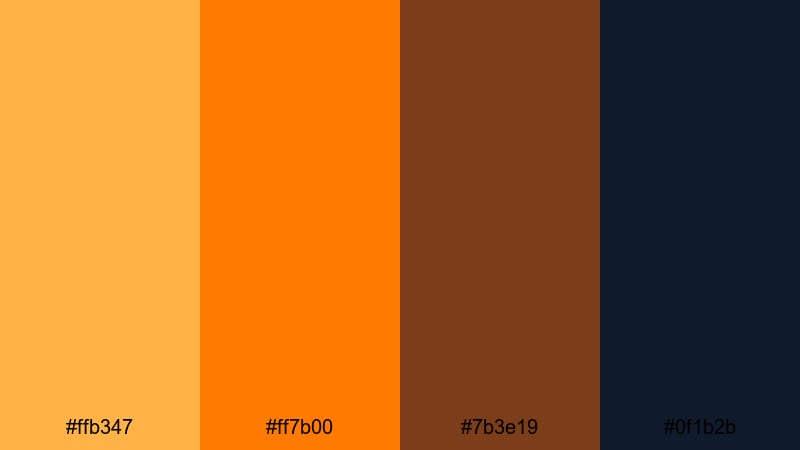 campfire story night yellow orange color palette with hex codes