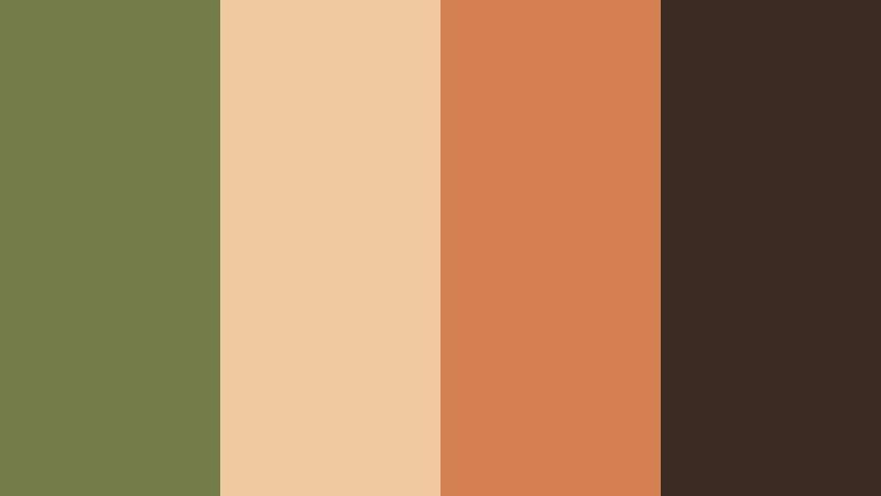 campfire story reel soft olive drab color palette with hex codes