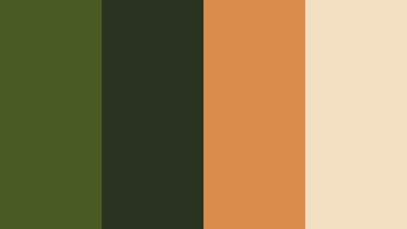 campsite ember glow dark moss green color palette with hex codes