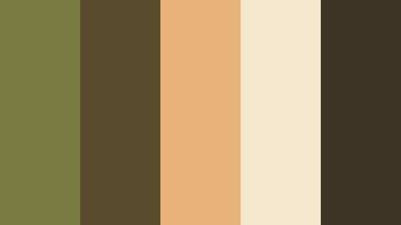 campsite ember glow mossy olive color palette with hex codes