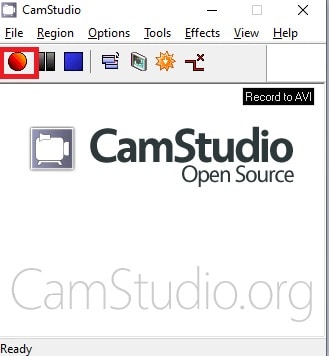 camstudio file menu option