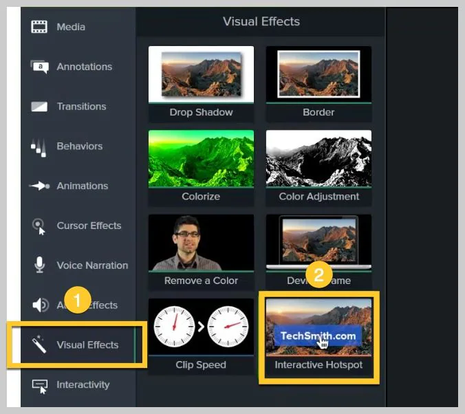 visual effects in camtasia