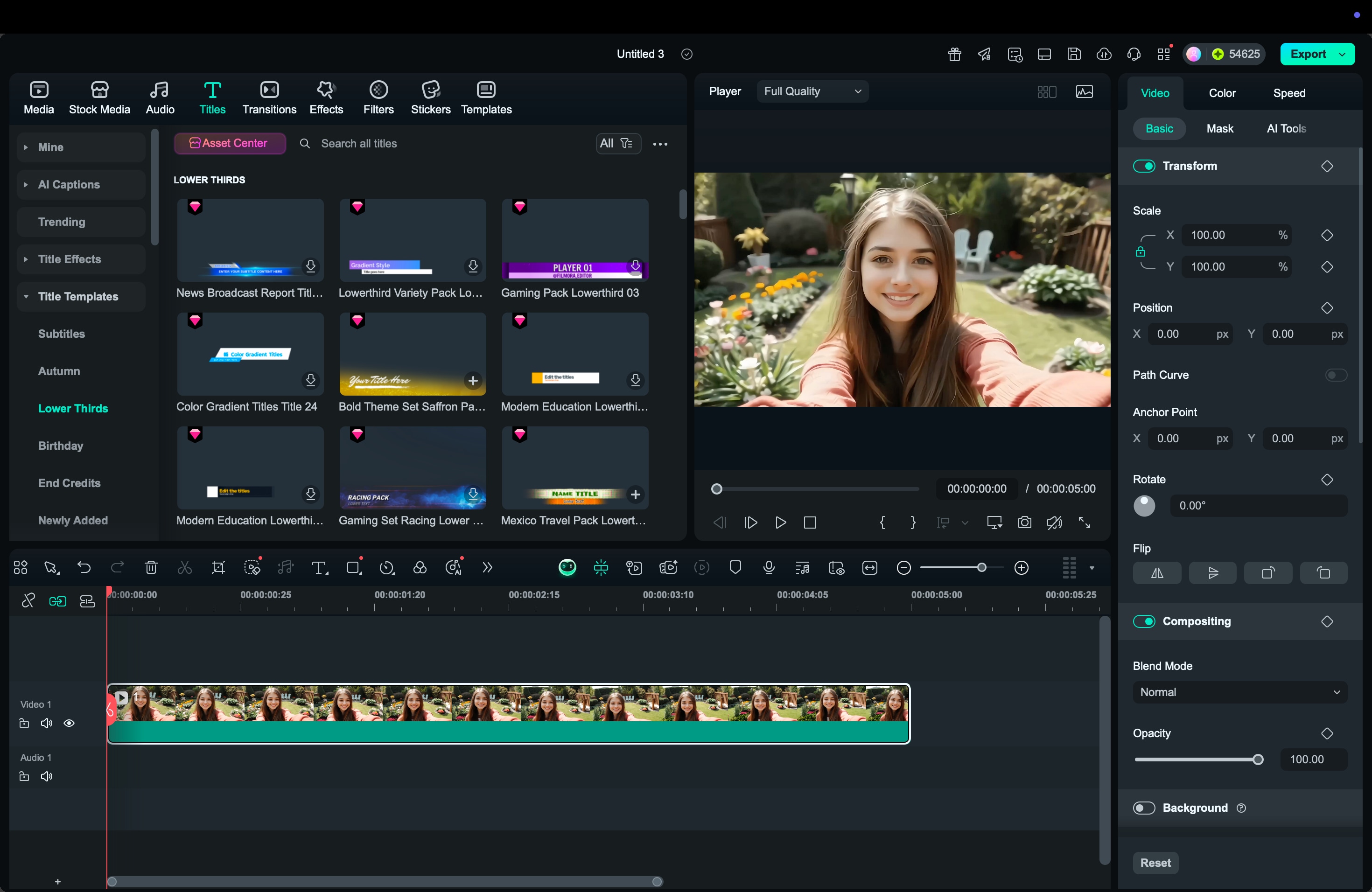 add titles text filmora