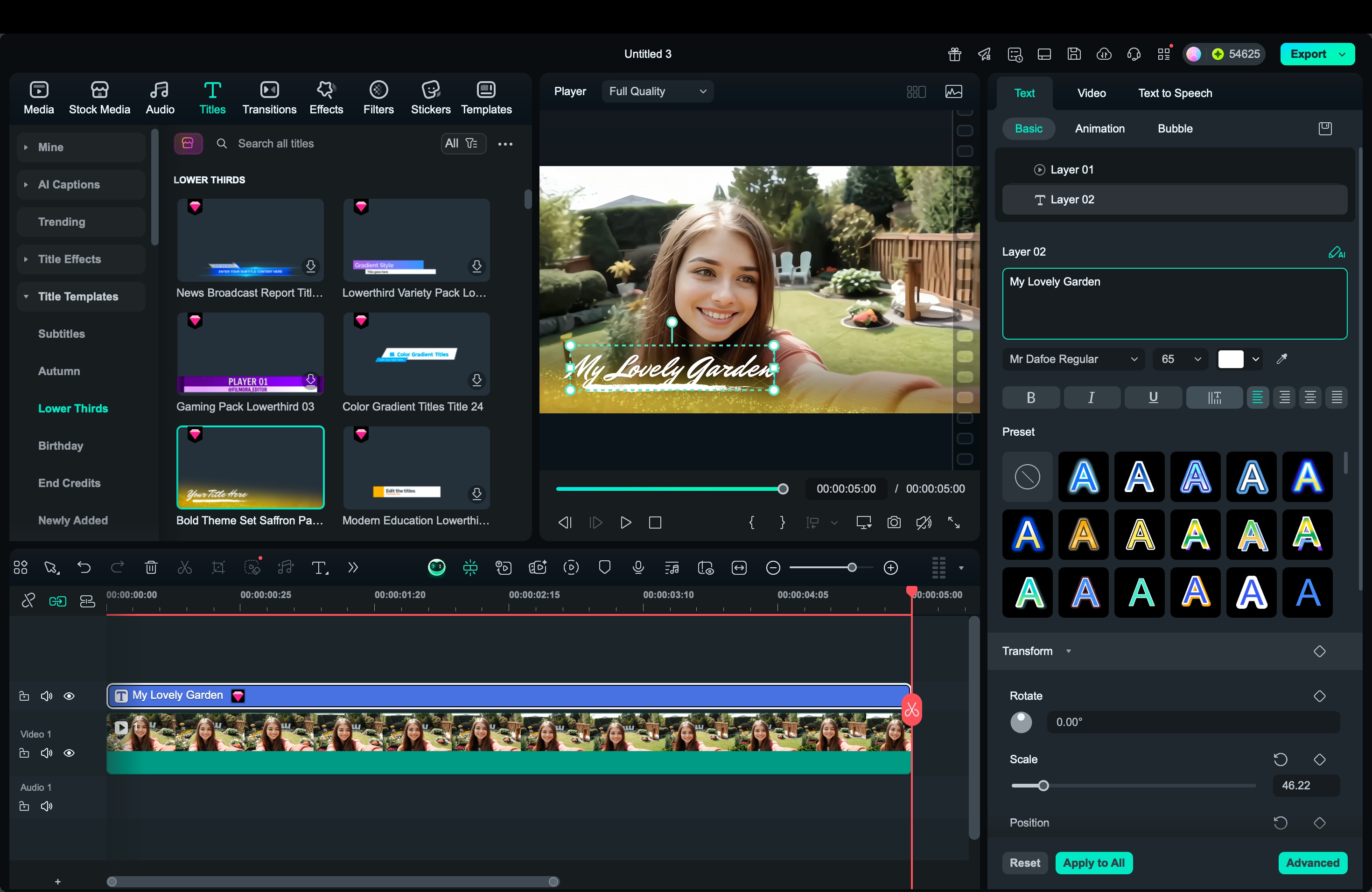 customize text filmora