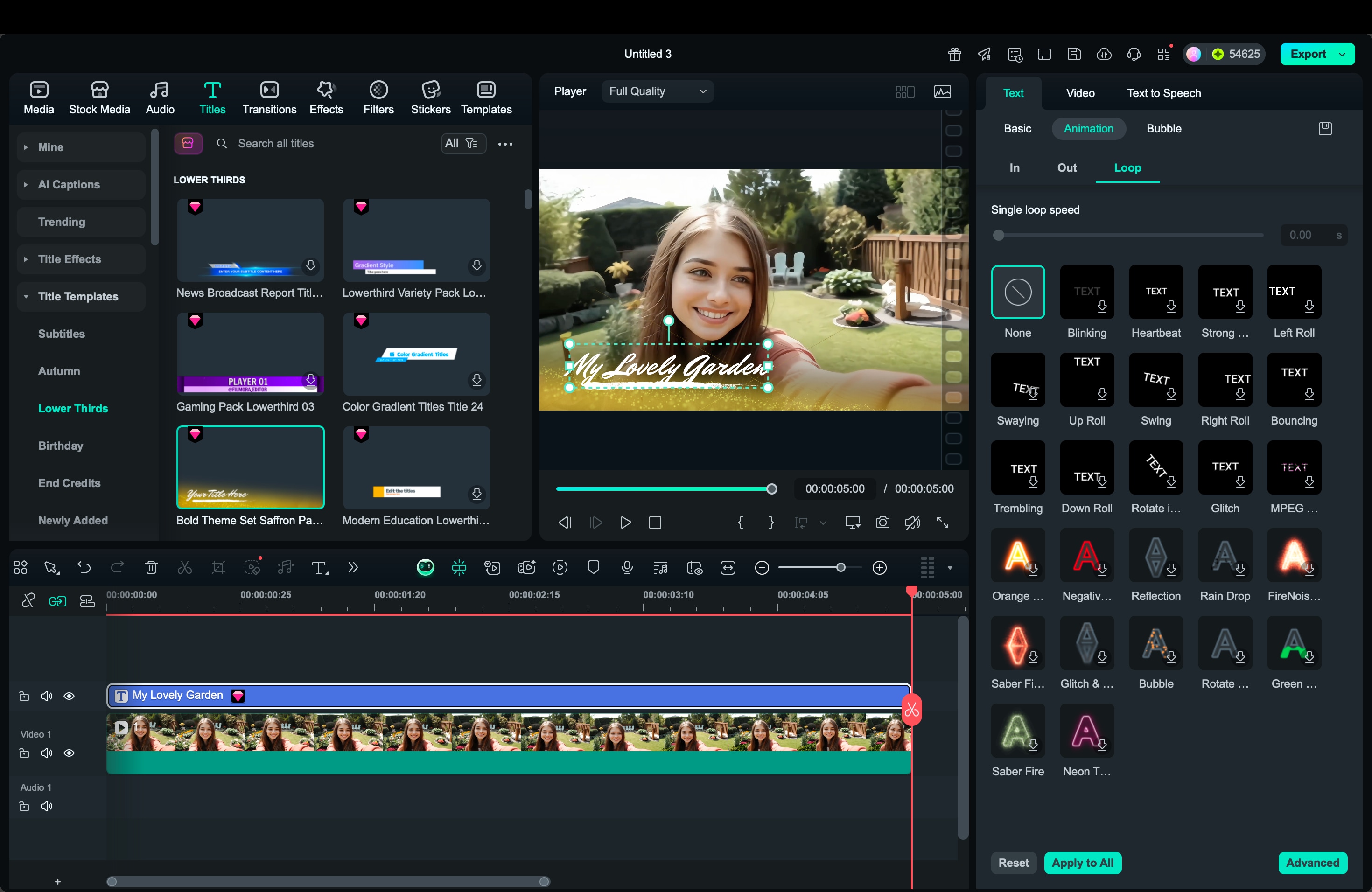 text animation filmora