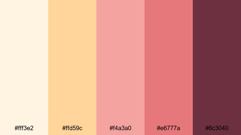 candlelight rose serenade beauty and the beast color palette with hex codes