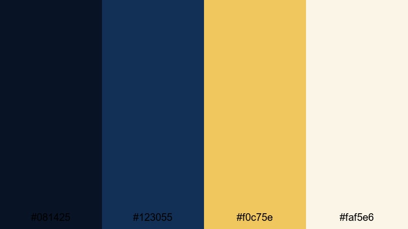 candlelit ballroom navy gold navy blue color palette with hex codes