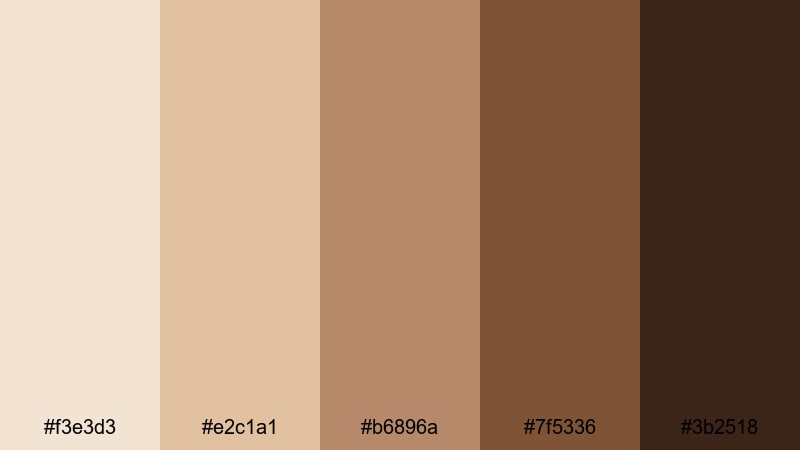 candlelit cocoa night cream brown color palette with hex codes