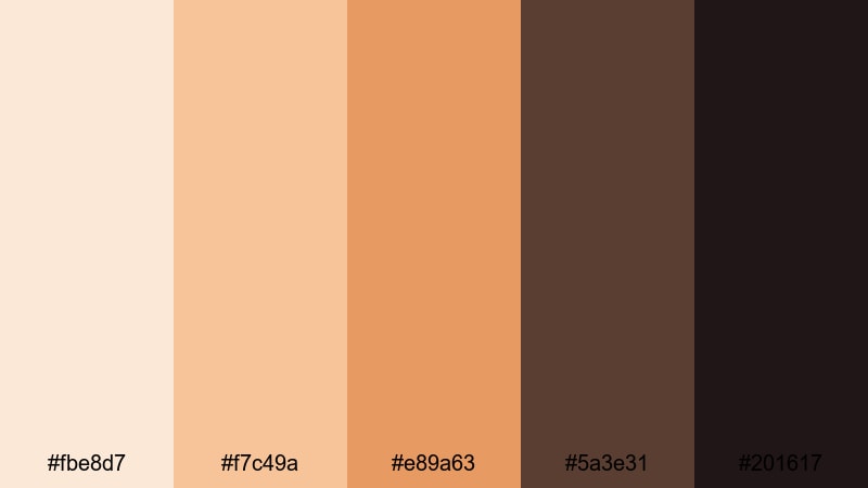 candlelit documentary orange cream color palette with hex codes