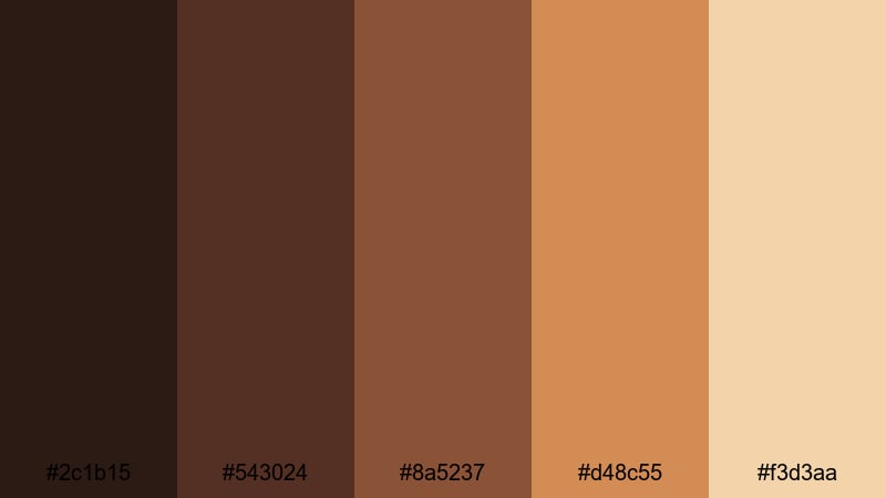 candlelit drama scene umber color palette with hex codes