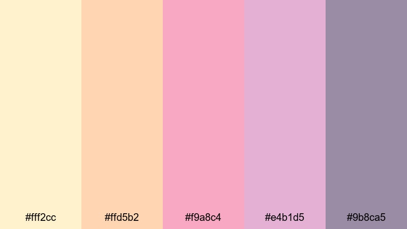 candlelit petals jasmine color palette with hex codes