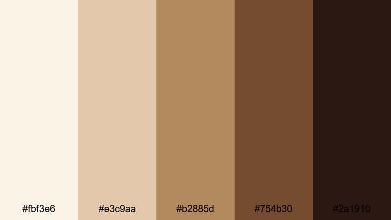 candlelit piano lounge white brown color palette with hex codes